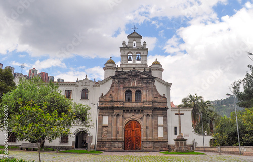 Church of Guapulo neighborhood in Quito, Ecuador