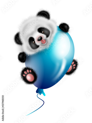 Fototapeta Naklejka Na Ścianę i Meble -  Panda bear with balloon