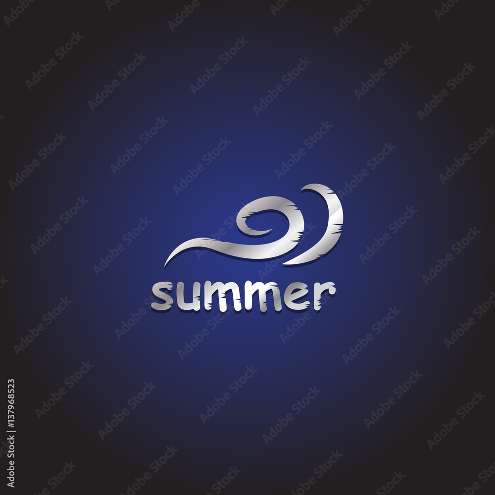 Water Wave Icon Isolated On Blue Background.Vector Illustration,Graphic Design.For Web Site,Print Material And Poster.Also Can Be Useful For Placard,Backdrop And Wallpaper