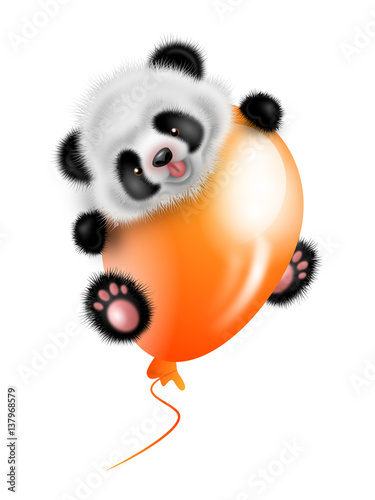 Panda bear with balloon