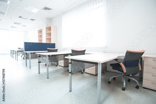 Office furniture and interiors, workplaces. High resolution photo. © Vitte Yevhen