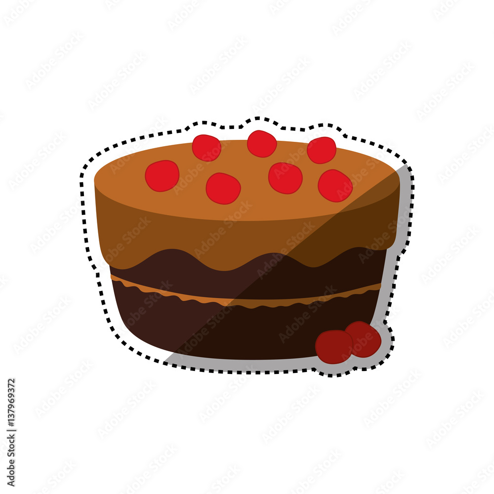 Delicious birthday cake icon vector illustration graphic design Delicious birthday cake icon vector illustration graphic design