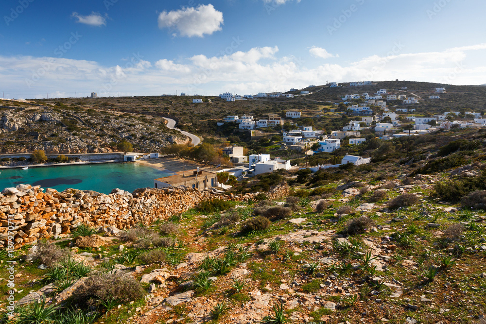 Village on Iraklia island in Lesser Cyclades, Greece.