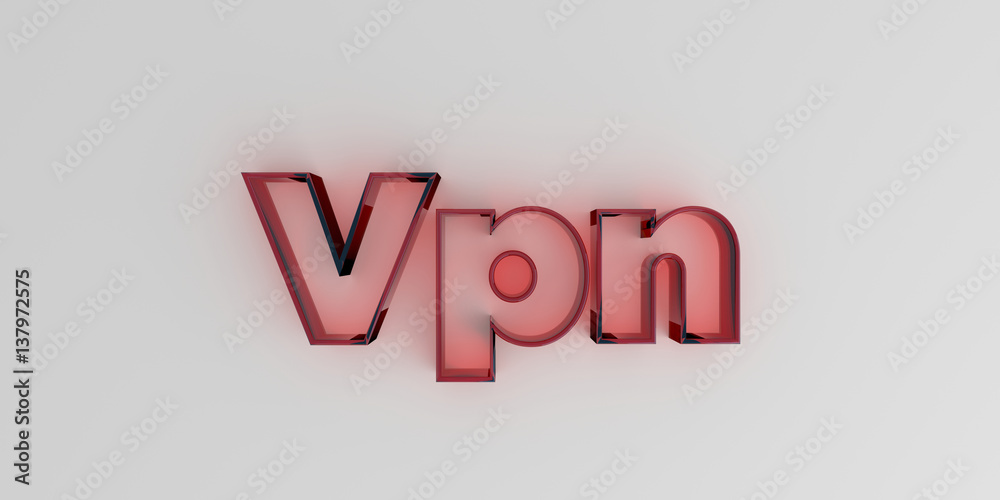 Vpn - Red glass text on white background - 3D rendered royalty free stock image. Vpn - Red glass text on white background - 3D rendered royalty free stock image.