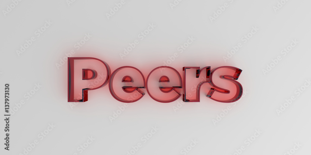 Peers - Red glass text on white background - 3D rendered royalty free stock image. Peers - Red glass text on white background - 3D rendered royalty free stock image.