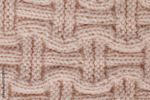 peachy knit fabric up close