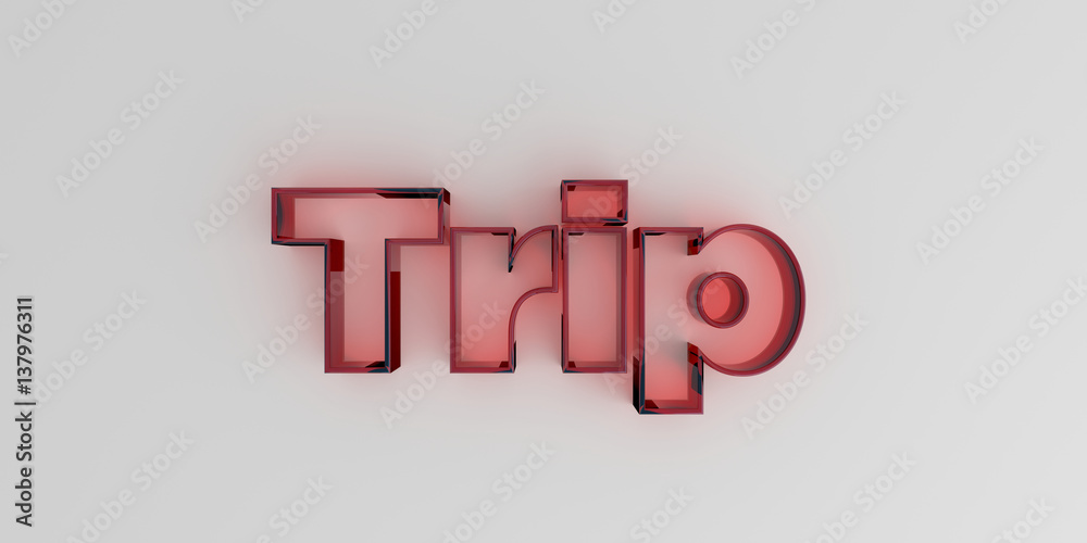 Trip - Red glass text on white background - 3D rendered royalty free stock image. Trip - Red glass text on white background - 3D rendered royalty free stock image.