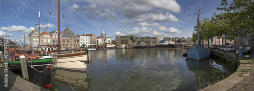 Harbour of Maassluis Netherlands. Boats. Panorama.  photo