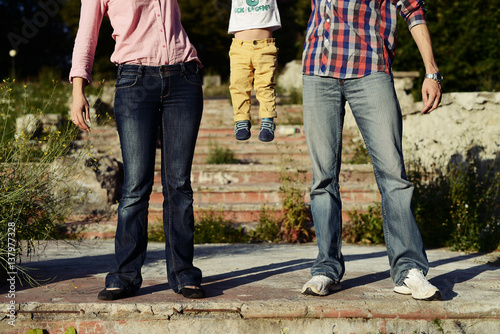 happy family outside