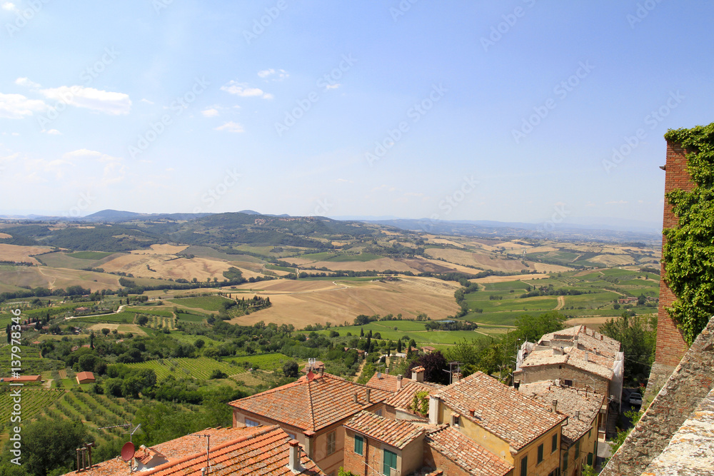 The view from Montepulciano in Tuscany, Italy, Europe