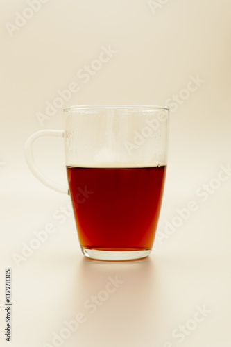 glass of hot tea, isolated on white background