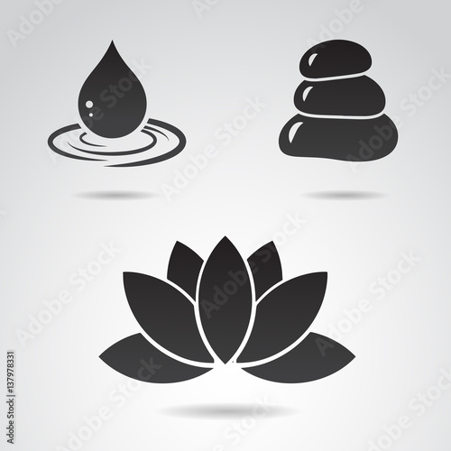 Spa vector icon set.