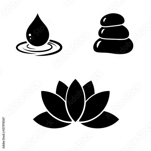 Spa vector icon set.