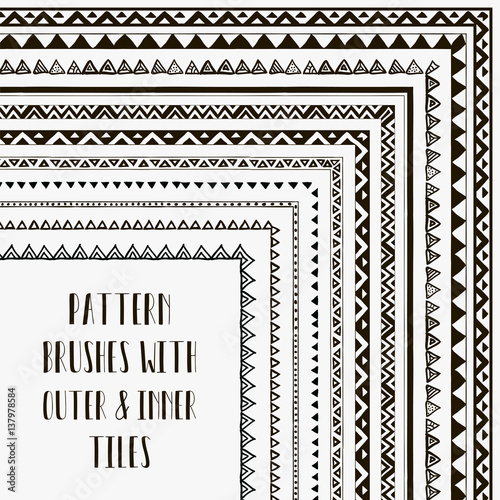 Vector pattern brushes with outer and inner tiles