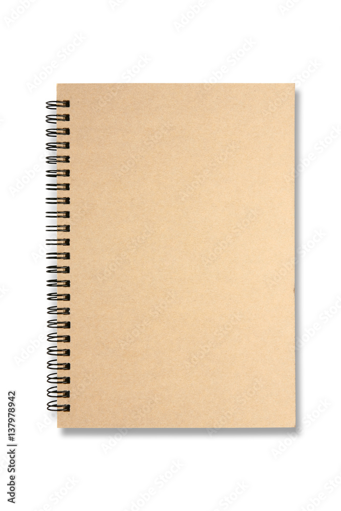 Brown notebook isolated on white background. Brown notebook isolated on white background.