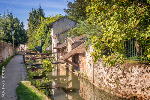 Promenade des Petits Ponts (small  bridges promenade), in the village of Chevreuse, Yvelines, Ile de France