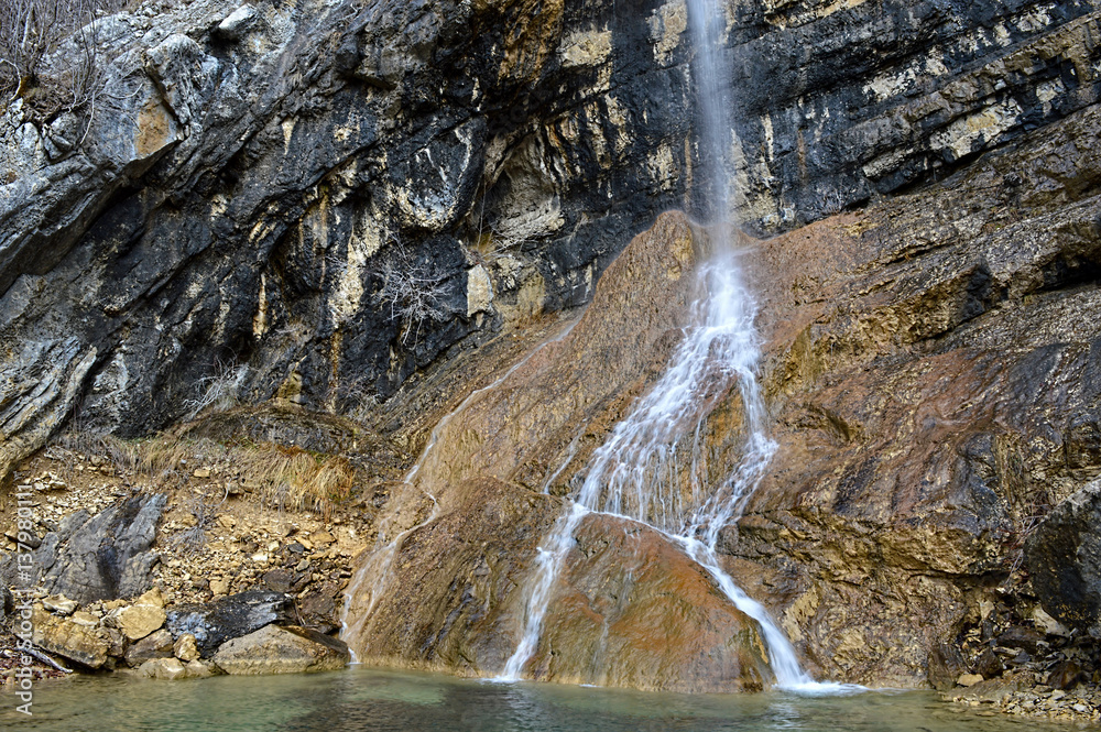 Obraz premium Wild natural waterfall cascade