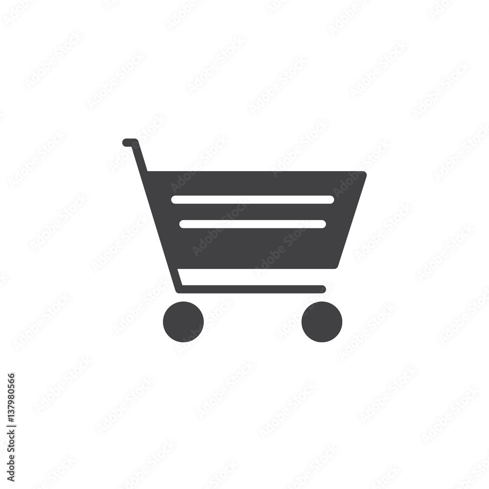 Shopping cart icon vector, filled flat sign, solid pictogram isolated on white. Symbol, logo illustration Shopping cart icon vector, filled flat sign, solid pictogram isolated on white. Symbol, logo illustration