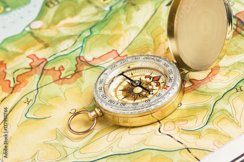 compass on a map © arbalest