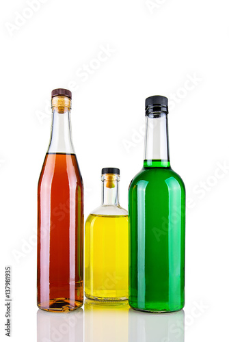 Bottles with alcohol