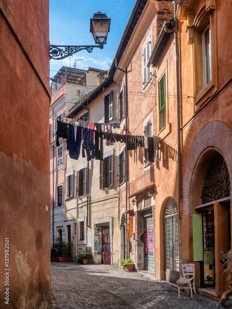 Fototapeta Laundry in Trastevere district of Rome.