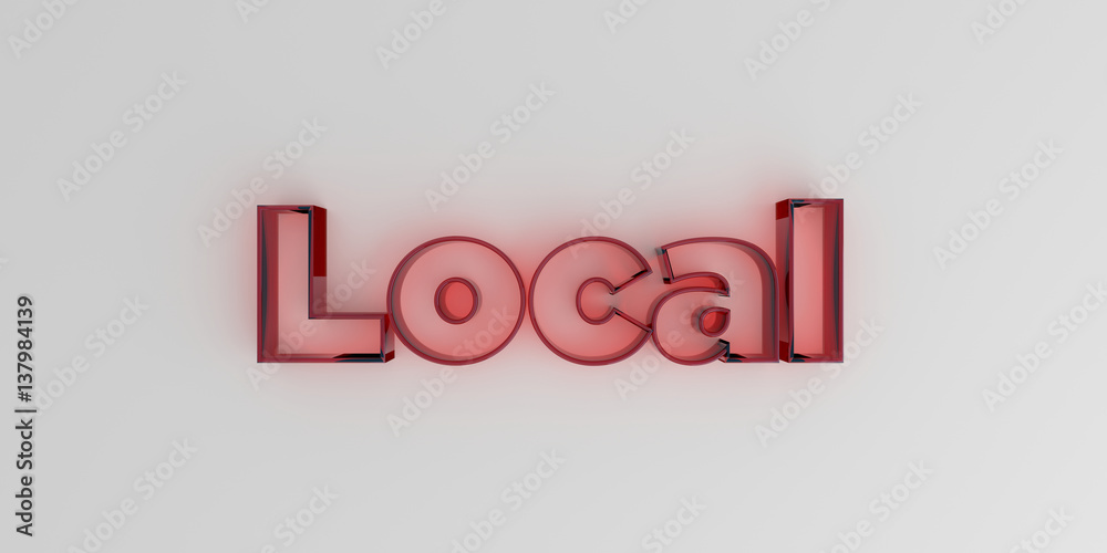 Local - Red glass text on white background - 3D rendered royalty free stock image. Local - Red glass text on white background - 3D rendered royalty free stock image.