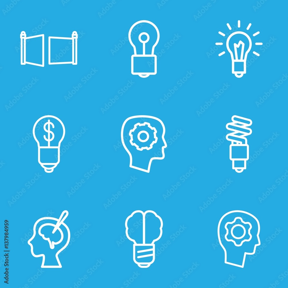Set of 9 imagination outline icons Set of 9 imagination outline icons
