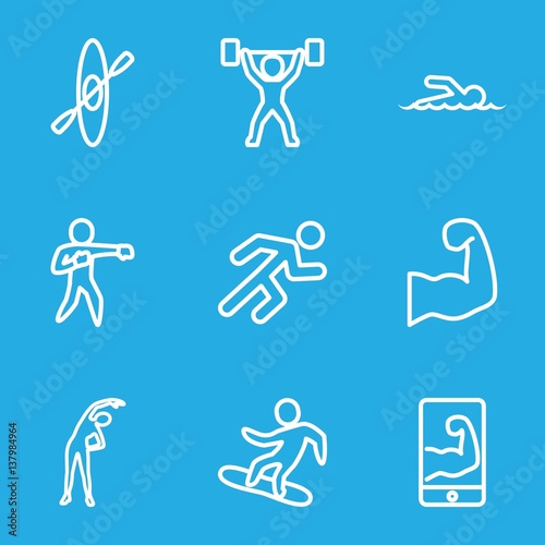 Set of 9 athlete outline icons