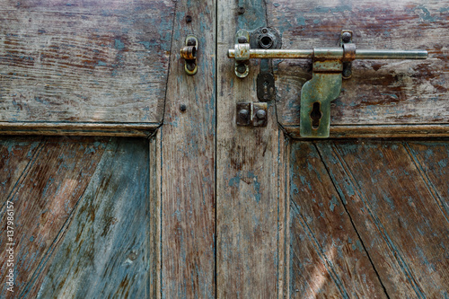 Bolts with Vintage wooden door