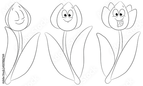 Fröhliche Tulpen Vektor-Illustration