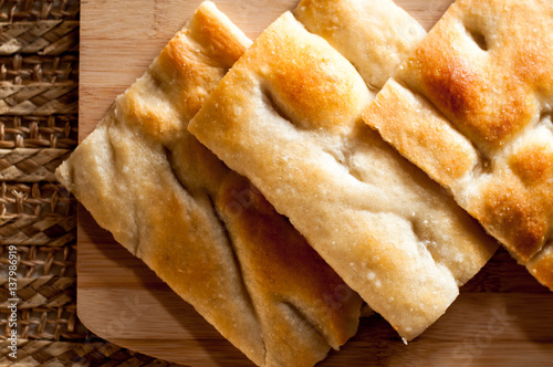 original focaccia from genova italy photo