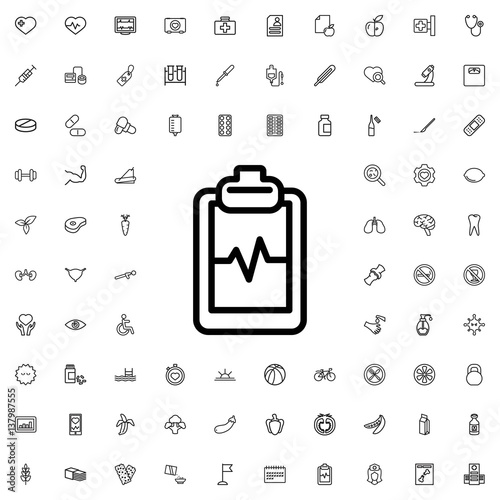 heartbeat clipboard icon illustration