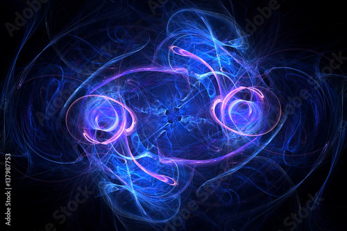 3D rendering abstract fractal light background