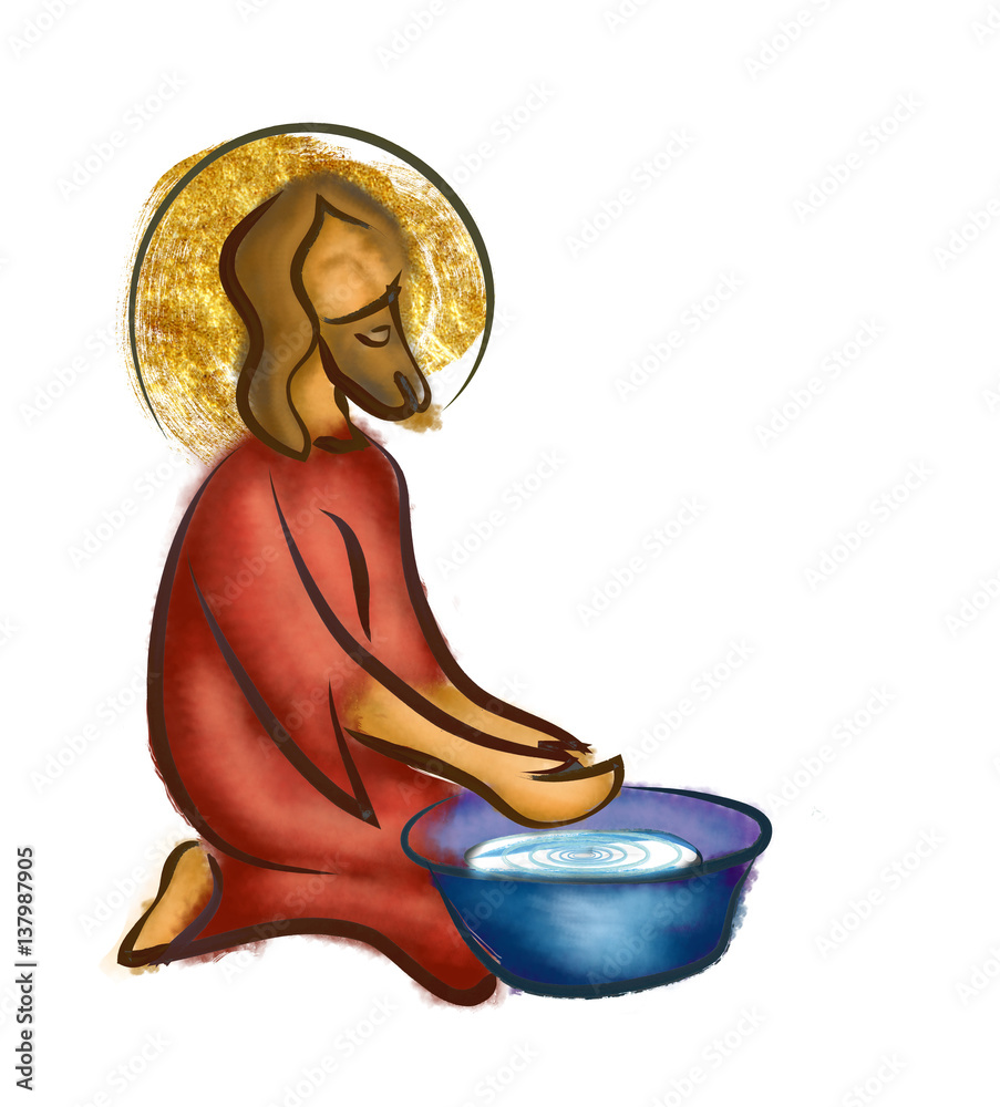Washing of feet - Jesus Christ washing the feet of the apostles ...
