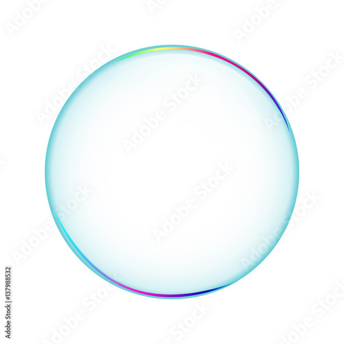 Bubble transparent, isolated soapbubble in white