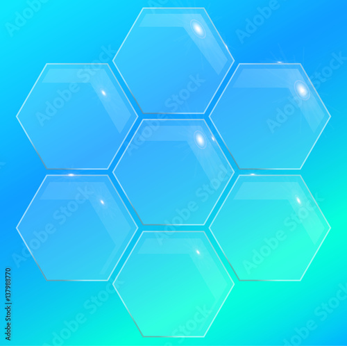 glass pentagon polygon element for disign