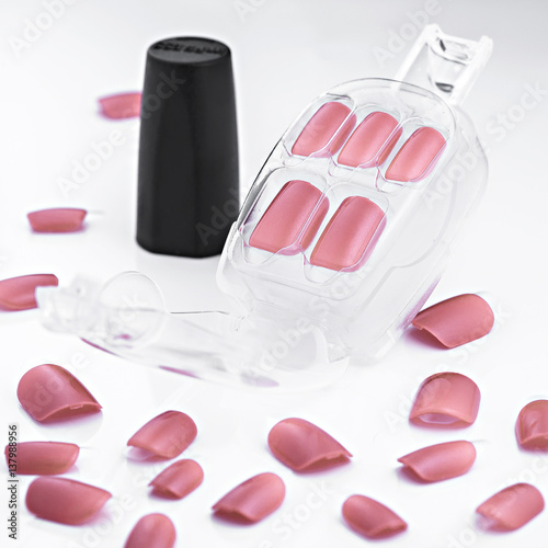 фотографія Set of brown false nails