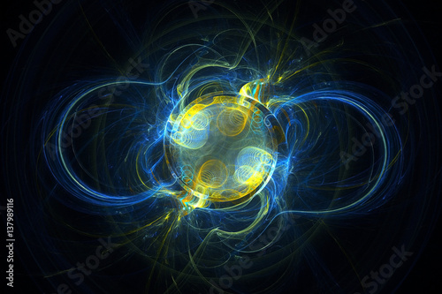 3D rendering abstract fractal light background