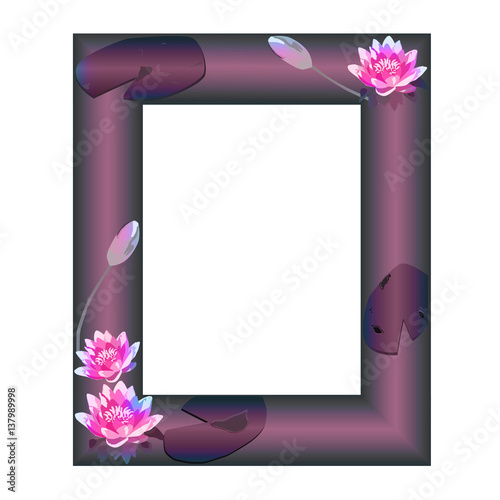 Frame with flowers of a water-lily