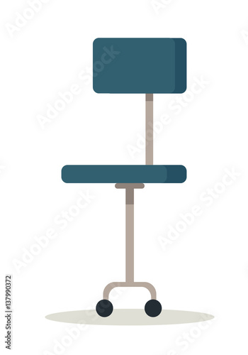 Blue Office Chair Icon.