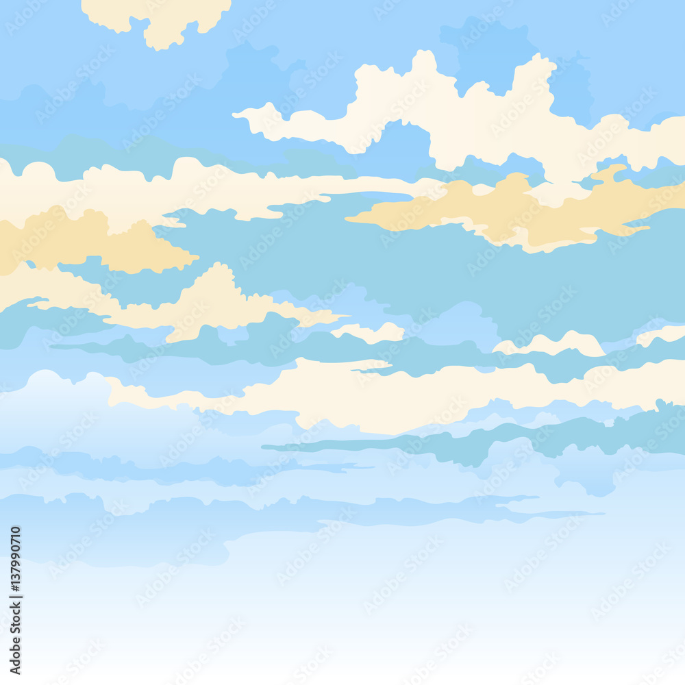 Colored clouds behind a mask