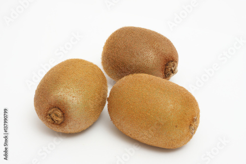 3 kiwi isolated on white background