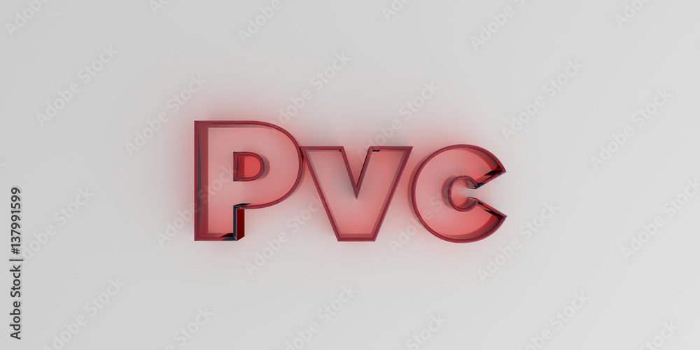 Pvc - Red glass text on white background - 3D rendered royalty free stock image. Pvc - Red glass text on white background - 3D rendered royalty free stock image.