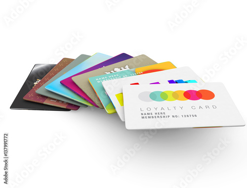 Loyalty cards raneg of desings isolated on a white background