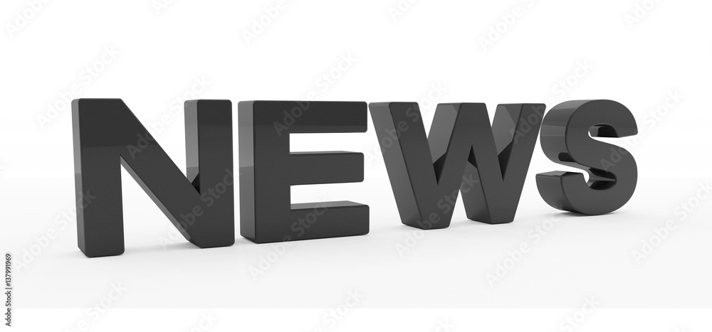 3d Text - News in schwarz auf weißen Hintergrund 3d Text - News in schwarz auf weißen Hintergrund