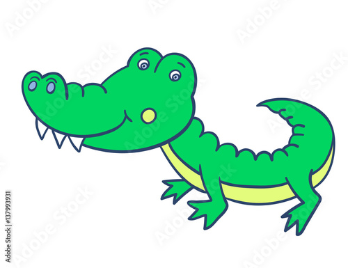 green smiling crocodile-01