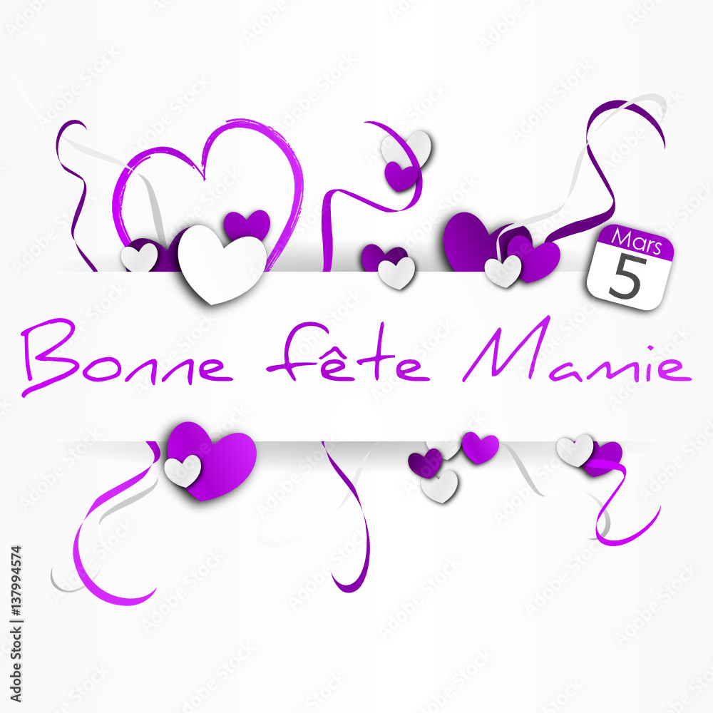Fototapeta premium bonne fête mamie - fête des grands mères - 5 mars