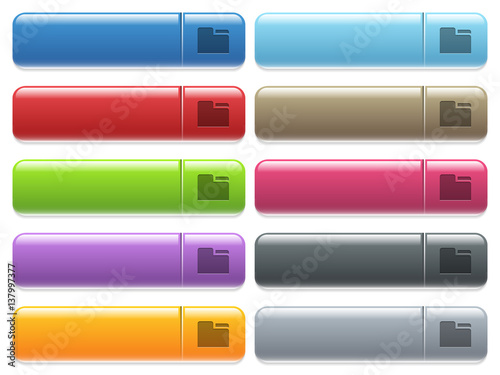 Tab folder icons on color glossy, rectangular menu button