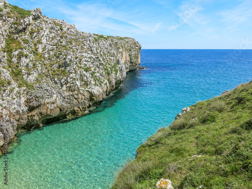 Scenic coastline at Cabo de Mar, between Llanes and Ribadesella, Asturias, northern Spain photo