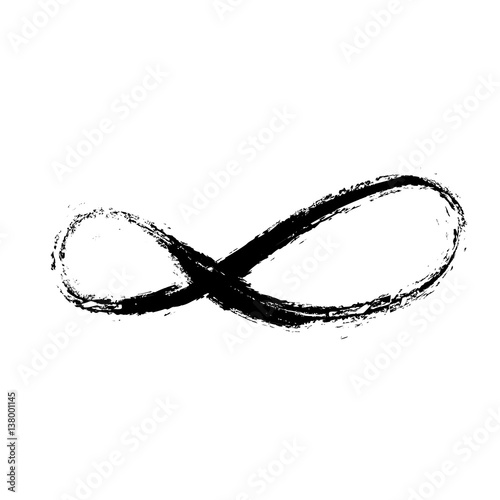 grunge symbol of infinity,  illustration sign © dule964